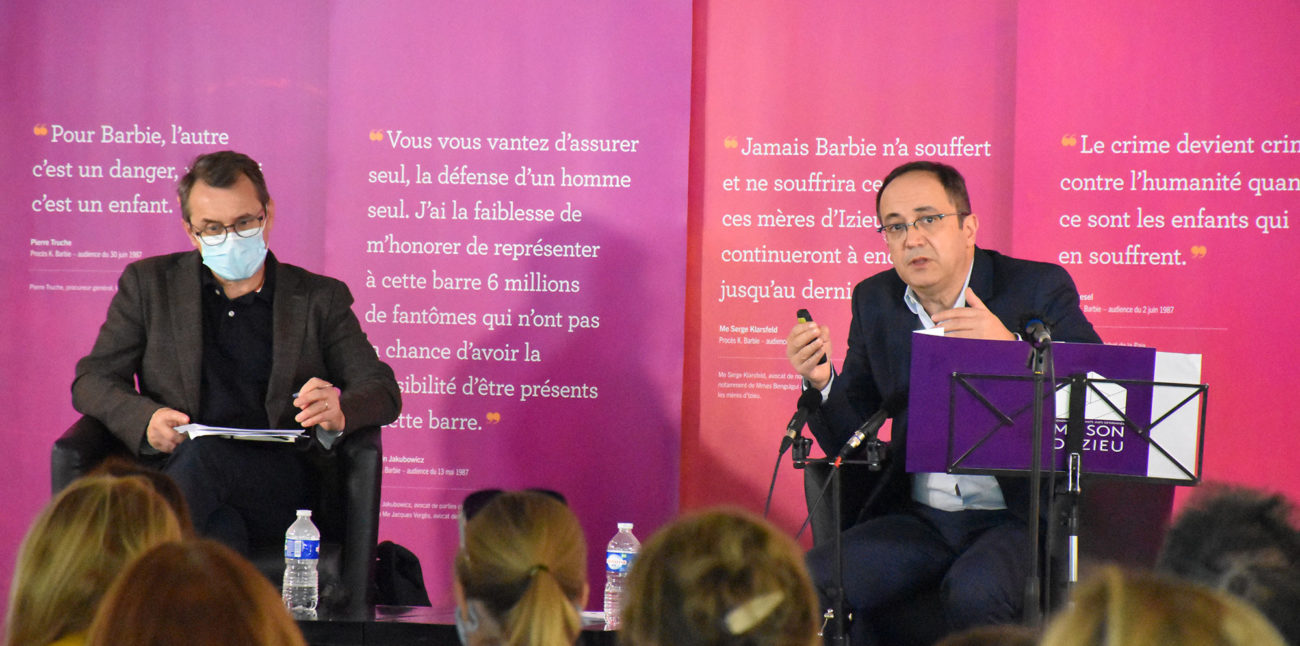 Colloque « Psychotrauma et soins », dimanche 30 mai 2021. David Chabin, modérateur et Alain Sauteraud, médecin psychiatre. © Maison d’Izieu